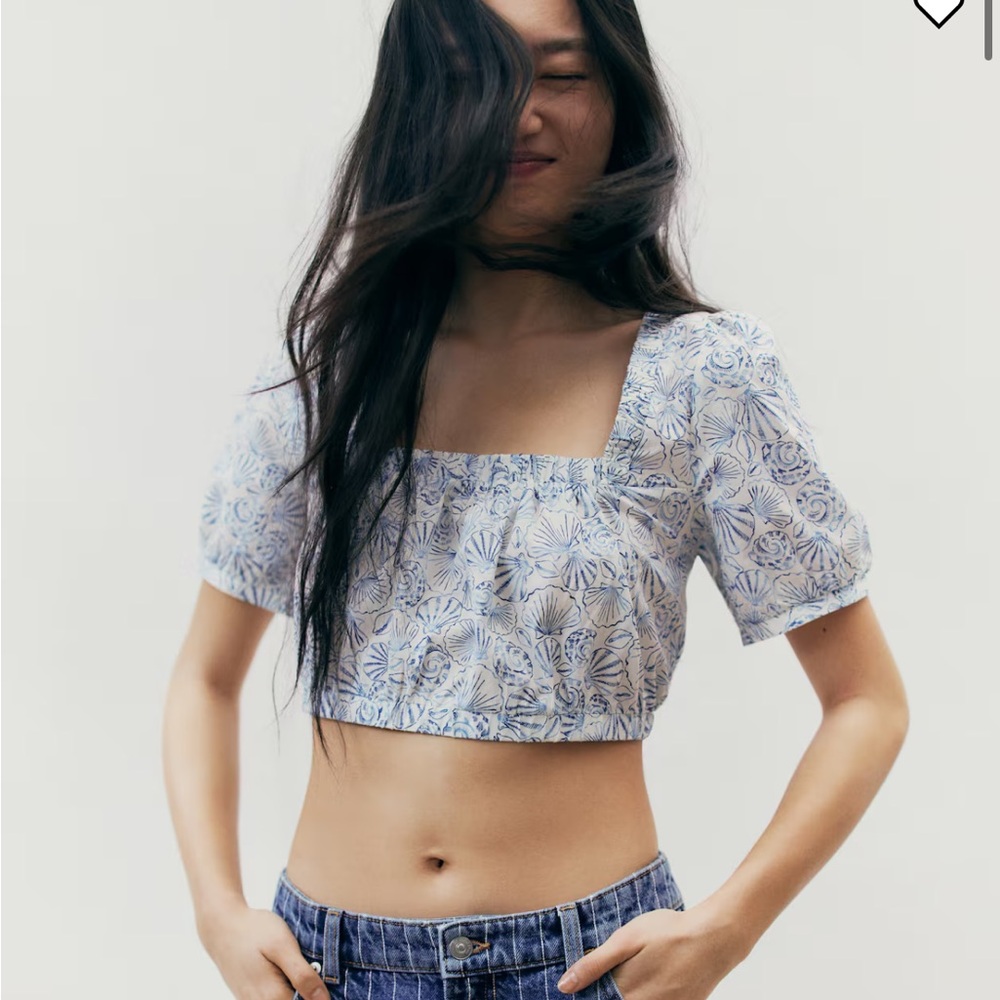 Seashell Blue Crop Top